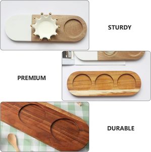 Bandeja para servir taza de cerveza de madera con 3 agujeros soporte para especias decoración pintada con láser bandeja de tablero de estilo de <span class=keywords><strong>amor</strong></span> en caja - Product Image 3