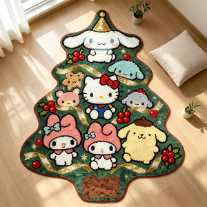 Christmas Shaped <strong>Rug</strong> Fake Wool Soft Die-cut Irregular Anime <strong>Hello</strong> <strong>Kitty</strong> <strong>Rug</strong> Anti-slip Circle Holiday Decor <strong>Rug</strong> - Product Image 3