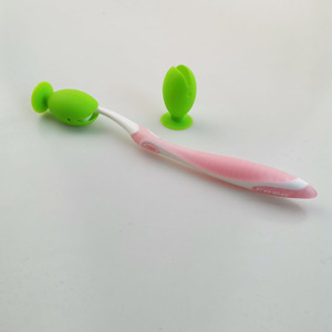 <span class=keywords><strong>Portaspazzolino</strong></span> in silicone <span class=keywords><strong>a</strong></span> forma di pesce per bambini, da parete con <span class=keywords><strong>ventosa</strong></span>, portaoggetti impermeabile, organizer per accessori da bagno - Product Image 3