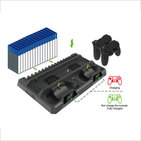 SUNDI Station d'accueil à double chargeur Station de charge Station de ventilateur de refroidissement pour console ps4