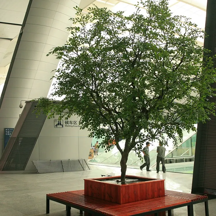 سعر المصنع شجرة بلاستيكية اصطناعية كبيرة بونساي النباتات اللبخ شجرة لمحطة