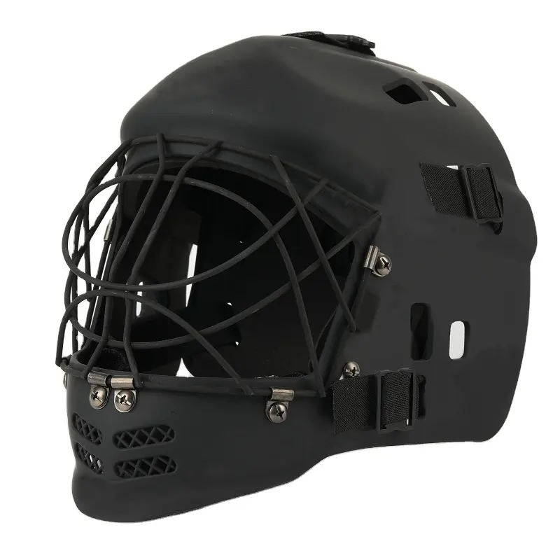 आकर्षक गोलकीपर हेलमेट मैट या चमकदार डिजाइन बिल्ली की आँख में फ्लोरबॉल हॉकी गोलकीपर हेलमेट जूनियर आकार