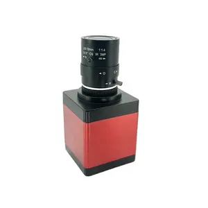 手动虹膜2.8-12毫米CS镜头，配有HD1080P HDMI VGA工业视频显微镜摄像机工业C安装摄像机