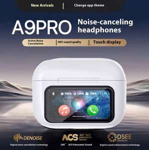 Auriculares con Cancelación Activa de Ruido, Auriculares Inalámbricos ENC con Bluetooth 5.4, Pantalla Táctil LCD, Auriculares ANC con Traducción por IA - Product Image 3