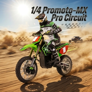 1/4 Promoto-MX 2S RTR <span class=keywords><strong>Moto</strong></span> tout-terrain RC Brushless 40+ MPH Spektrum MS6X Gyro Balance <span class=keywords><strong>Moto</strong></span> homologuée FXR Dunlop LOS06002 - Product Image 1