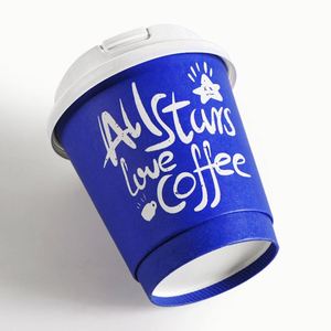 Biodegradable <b>Disposable</b> Paper <b>Cup</b> 12oz 16oz 20oz Hot Drink Coffee Double-walled Paper <b>Cups</b> with Lids - Product Image 3