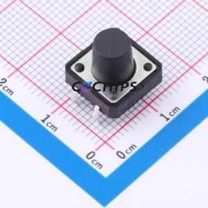 TS1210CJ 250gf 009 Tactile Switch Through hole Component (THT)-4P,12x12mm Switch Single Pole Single Throw 2.5N Through Hole 12mm - Product Image 1