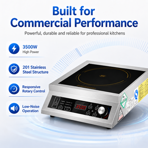 Professional 3500W Tabletop Flat Fryer Space-saving Induction Cooker with Adjustable Feet for Restaurant Hotel Canteen Cafe - Product Image 6