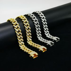 Men's Gold-Plated Cuban Chain with 13mm Moissanite Chain Diamonds Chain, Iced Out Hip-Hop Style Necklace & <b>Bracelet</b> - Product Image 4