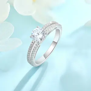 Роскошное серебряное кольцо принцессы 925 Стерлинговое серебряное кольцо с бриллиантом обручальное модное сапфировое кольцо