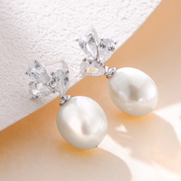 Perle d'eau douce naturelle goutte bijoux élégants 925 perles en argent sterling boucles d'oreilles goujons femmes