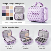 Étui de maquillage de voyage imperméable à grande capacité avec fermeture éclair et motif de dessin animé, poignée souple, 14 pouces, portable, durable, design tendance