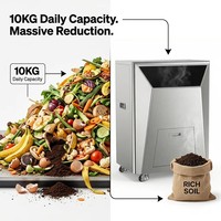 Convertisseur de déchets de 10 kg avec système de broyage intégré, équipement commercial de traitement des déchets pour cuisine