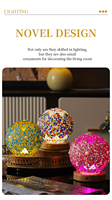 Lampe de table marocaine en mosaïque avec prise USB Veilleuse LED pour les idées de nuit Date Lumière décorative de chambre à trois couleurs pour la chambre à coucher