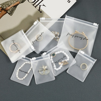 Sac à bijoux zip-lock transparent en PVC personnalisé pour vêtements en plastique givré imprimé offset avec fermeture éclair pour boucles d'oreilles et colliers
