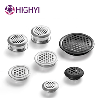 Grille de ventilation en acier inoxydable HIGHYI grille de soupape d'extraction ronde armoires de cuisine meubles couvercle de bouche d'aération étanche à l'humidité