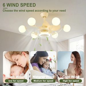 Ventilateurs de plafond <span class=keywords><strong>lustre</strong></span> blanc avec lumières <span class=keywords><strong>ventilateur</strong></span> de plafond <span class=keywords><strong>lustre</strong></span> 32 "avec classe <span class=keywords><strong>Globe</strong></span> 18 lumières <span class=keywords><strong>pour</strong></span> salon salle à manger télécommande - Product Image 5