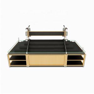 Estantes de Exhibición de Frutas y Verduras de Madera y Metal de Doble Cara, Resistentes, de Gran Capacidad y Multicapa, con Escala - Product Image 1