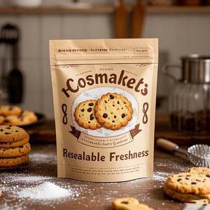 Pochette debout en mylar imprimée gravure personnalisée avec fermeture à glissière refermable Sacs d'emballage sûrs pour aliments pour animaux de compagnie, snacks, sushis et biscuits, anti-odeur - Product Image 2