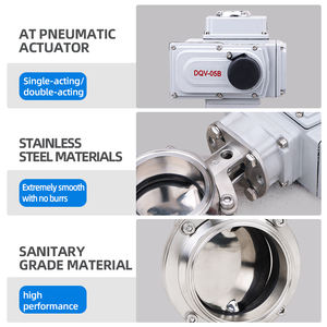 שסתום פרפר חשמלי מפלדת אל-חלד DQ 304 דגם D981X, שסתום סניטרי חשמלי 220V/24V, שסתום פרפר חשמלי להתקנה מהירה - Product Image 2