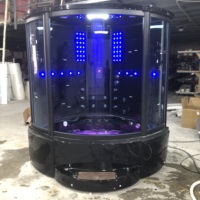 Cabines de douche vapeur d'angle de luxe pour salle de bain, avec verre trempé encadré, fonction massage et vapeur