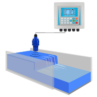 WanBang Instrument IP65 Probe Suppressed for Open Channel Ultrasonic Flow Meter OEM Water +/-5% Accuracy 20m Measurement Range