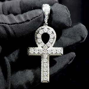 Joyería fina Regalos de hip-hop Plata de Ley 925 Santo cristiano Hombres Mujeres Gra Moissanite Colgante Cruz - Product Image 1