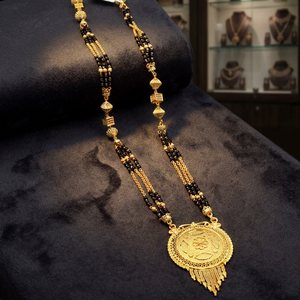 Wholesale 24K Micro Gold Long Pendant Mangalsutra For Married Women, Indian Long Mangalsutra, Daily Wear Gold Finish Mangalsutra - Product Image 3