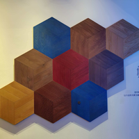 Parquet contrecollé moderne multicolore à motifs variés en chêne, noyer noir et teck, compatible chauffage par le sol, pour salon et villa