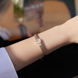 Fashion Charm <b>Bracelet</b> 316L Stainless Steel PVD Gold Plating Heart Design Women's Jewelry - Product Image 3