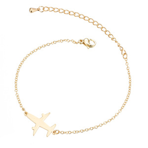 Collar de Cadena de Avión de Acero Inoxidable Estilo Nuevo para Mujer, Pulsera de Pareja con Colgante de Avión, Joyería - Product Image 1