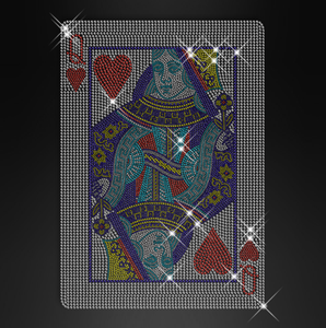 Carta regina di cristallo asso gemma a forma di <span class=keywords><strong>diamante</strong></span> con trasferimento di Bling strass per Poker materiale in vetro trasferimenti di strass su ferro - Product Image 2