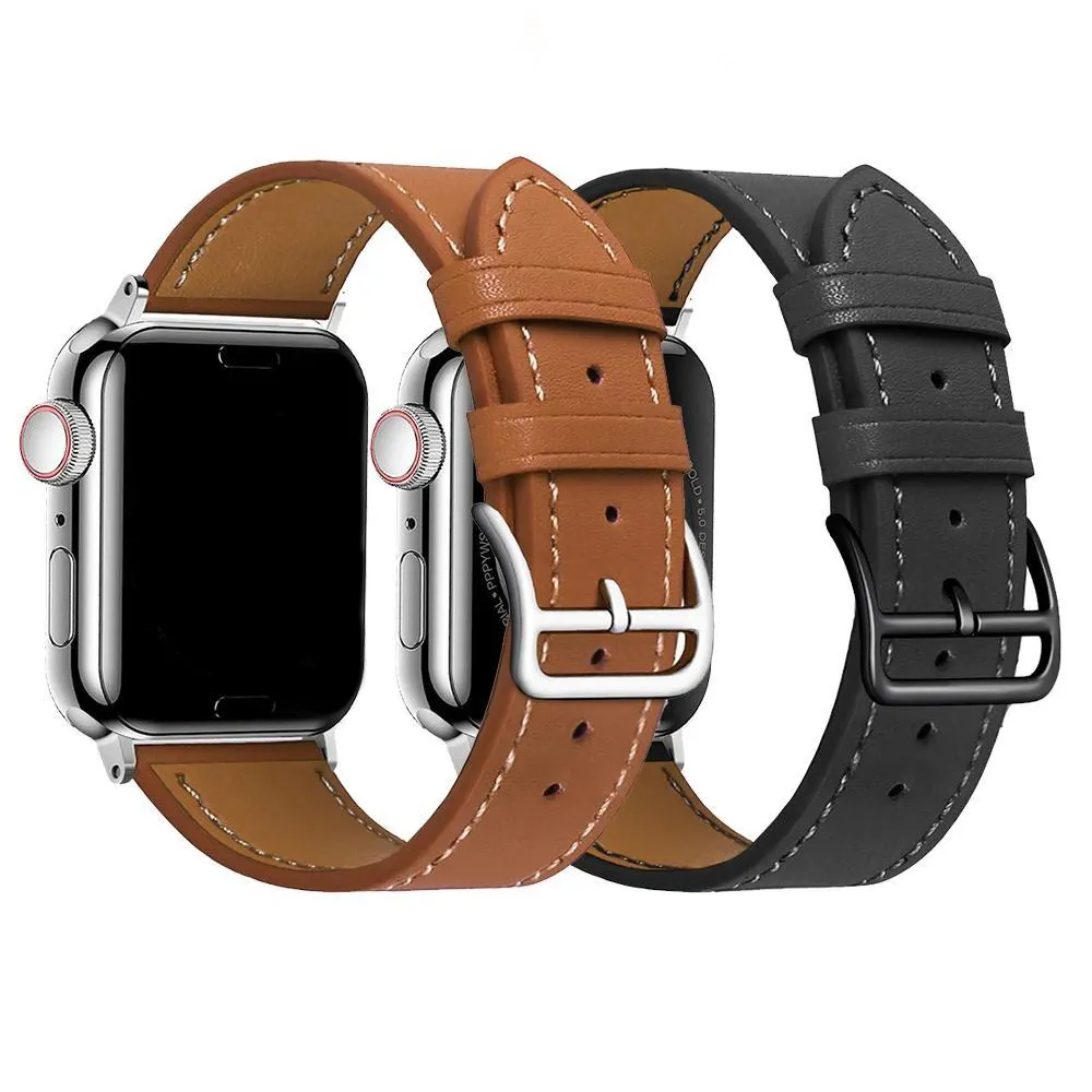 Luxury Custom Genuine Leather Wrist Strap Smart Watch Bands For Apple I Watch Series 8 7 6 5 4 3 38mm 45mm 44mm 42mm