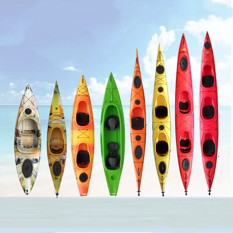Single double triple kayak plastic paddle boat canoe ocean boat fishing recreational boat club