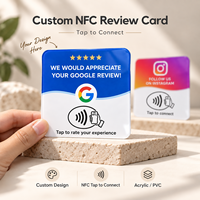 Panneau d'avis NFC en acrylique imprimé sur mesure avec dos adhésif et code QR pour affichage des commentaires clients sur les comptoirs de service de café