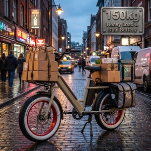 Vélo électrique professionnel de livraison pour flotte logistique, 150 kg, robuste, autonomie de 120 km, double batterie - Product Image 1