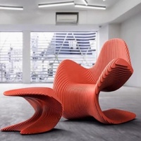 Fauteuil à bascule moderne en bois massif paramétrique personnalisé avec dossier, pour salon, chambre, hôtel – Mobilier créatif de relaxation