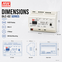 Pengontrol Multi-master MEANWELL DLC-02 DALI-2 2 Saluran dengan Catu Daya DALI Terintegrasi & 4 Relay Modbus TCP/IP
