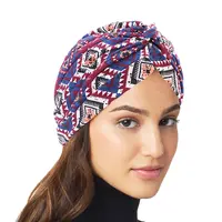 Peregangan Serban Katun untuk Wanita Katun Beanie Rambut Sorban Headband Arab Muslim Turban