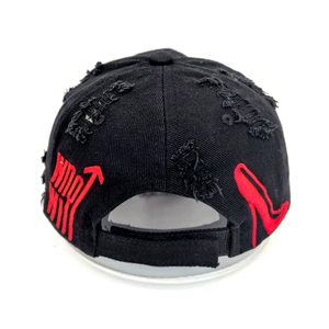 Venta al por mayor de lujo Vintage personalizado en blanco Unisex 100% algodón liso 6 paneles rayas Rojo labio deporte <span class=keywords><strong>gorra</strong></span> de béisbol - Product Image 3