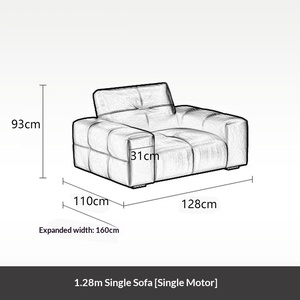 Canapé-<span class=keywords><strong>lit</strong></span> intelligent rétractable en chenille, fonction électrique, tissu <span class=keywords><strong>italien</strong></span> haut de gamme, pour petits salons, design droit - Product Image 6