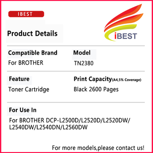 Compatible Cartouche De Toner Frère TN2380 TN-2380 <span class=keywords><strong>DCP</strong></span> L2500D L2520D <span class=keywords><strong>L2520DW</strong></span> L2540DW L2540DN L2560DW D'origine Qualité De Toner - Product Image 3