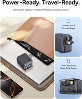 Chargeur mural rapide Baseus 67W PD avec câble USB-C rétractable intégré, adaptateur secteur de voyage 3 ports avec prise pliable pour ordinateur portable et téléphone