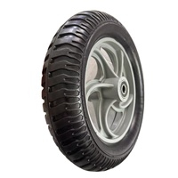 Roue pleine en mousse PU anti-crevaison 3.25-8 avec moyeu en plastique et roulement à rouleaux ou à billes pour chariot à main et brouette