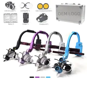 2.5X/3.5X Colorful Dental LED Head Light Lamp For Magnification Binocular Surgical Loupes With 5W LED Headlamp