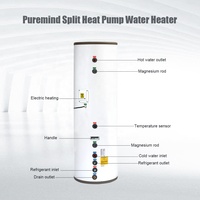 Puremind chauffe-eau électrique, Source d'air, pompe à chaleur, Type fendu, réservoir d'eau 200L