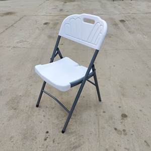 JJY-Chaise Pliante en Plastique Blanc Robuste et Résistante avec Cadre Métallique, Rangement Facile pour Intérieur et Extérieur, Idéale pour Maison, Hôtel et Ameublement - Product Image 2