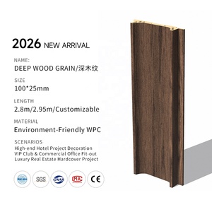 ผู้ผลิตแผ่นผนังโค้ง WPC ขนาด 100x25 มม. ลายหินสีดำ แบบร่อง  OEM ODM ผลิตตามสั่ง สำหรับห้องน้ำสมัยใหม่ ตกแต่งภายในเชิงพาณิชย์ - Product Image 3