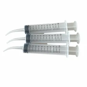 Dental Syringe 12 Cc Disposable Curved Syringe Irrigation Syringe With Curved Tip