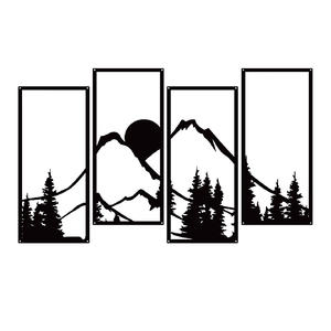 4 pièces d'art <span class=keywords><strong>mural</strong></span> en métal représentant un coucher de soleil, des montagnes et une forêt, décoration intérieure - Product Image 1